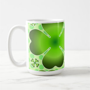 Benutzerdefiniertes grünes Glücksklee-Muster-Gesch Kaffeetasse