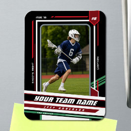 Benutzerdefiniertes grünes und schwarzes Lacrosse- Magnet