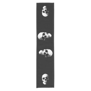 Benutzerdefiniertes Halloween-Party Skull Black & Kurzer Tischläufer