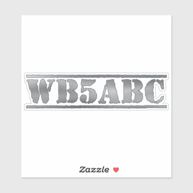 Benutzerdefiniertes Ham Call-Zeichen Aufkleber (Blatt)