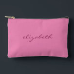 Benutzerdefiniertes Handgeschriebenes Namensvorlag Zubehörtasche<br><div class="desc">Maßgeschneiderte moderne,  einfache Vorlagenhandschrift oder Text-Upload Bilddruckaccessoires / Taschen & Wallets / Kosmetische und Toilettentaschen / rosa Solid Color Small Accessory Pouch.</div>