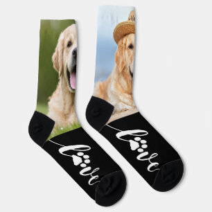 Benutzerdefiniertes Haustier-Foto Liebe Pfotenabdr Socken