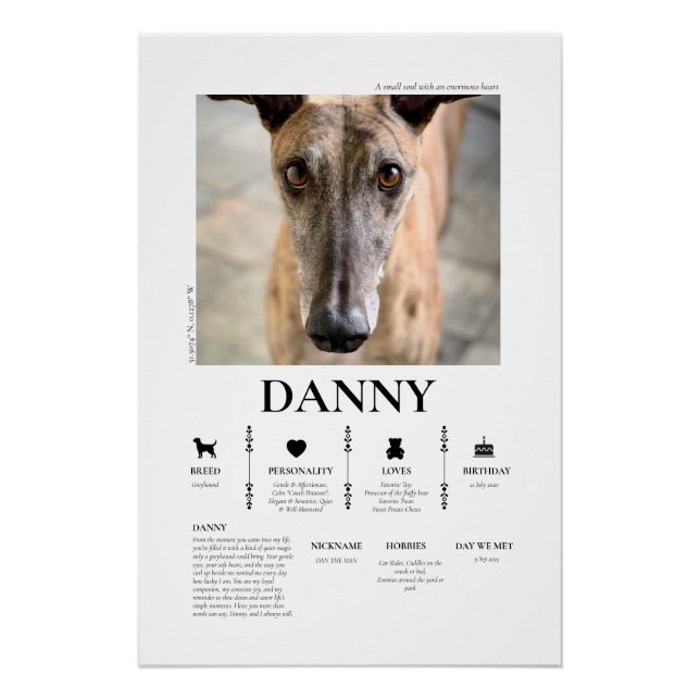Benutzerdefiniertes Haustier-Foto Poster (Vorderseite)