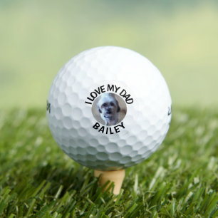 Benutzerdefiniertes Haustier-Hund-Foto Ich liebe m Golfball