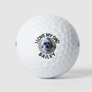 Benutzerdefiniertes Haustier-Hund-Foto Ich liebe m Golfball
