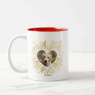 Benutzerdefiniertes Haustier-Hund-Foto Modern Stil Zweifarbige Tasse