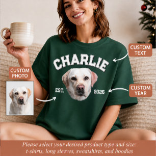 Benutzerdefiniertes Haustierfoto Gesicht für Hunde T-Shirt