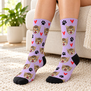 Benutzerdefiniertes Haustierfoto Hund Katze mit He Socken