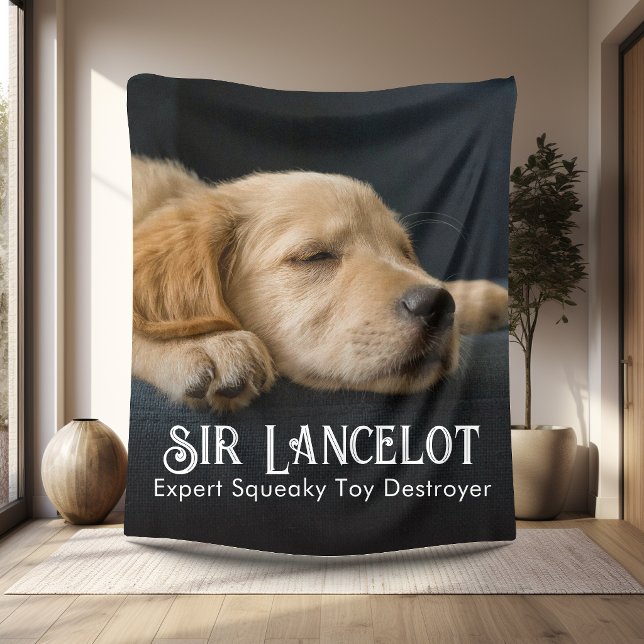 Benutzerdefiniertes Haustierfoto personalisiert Fleecedecke (Custom Pet Photo Personalized Fleece Blanket 50x60 with Pet Name, Special Talent.)