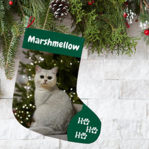 Benutzerdefiniertes Haustierfoto Süßer Hund oder K Großer Weihnachtsstrumpf