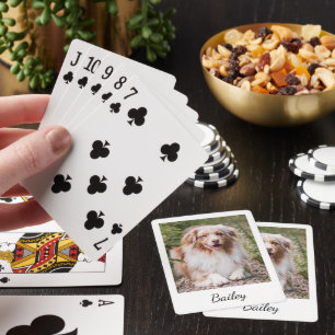 Benutzerdefiniertes Haustierfoto- und Namensskript Spielkarten