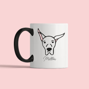 Benutzerdefiniertes Haustierporträt Stilvoller Hun Zweifarbige Tasse
