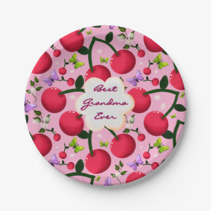 Benutzerdefiniertes hellrosa Blumen-Kirsch-Muster- Pappteller
