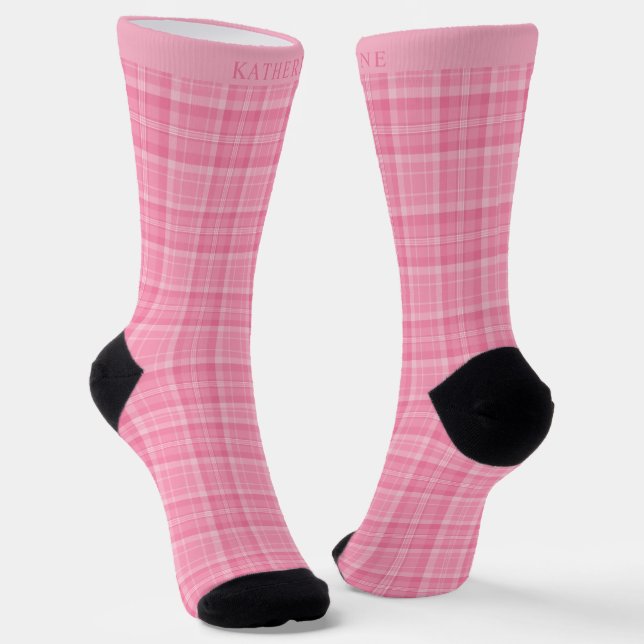 Benutzerdefiniertes hellrosa dunkles Rosenkaromust Socken (Gewinkelt)