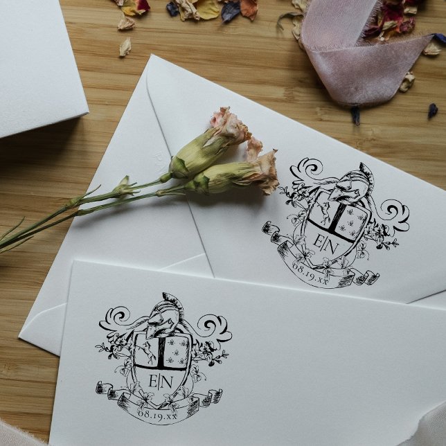 Benutzerdefiniertes heraldisches Wappen Monogramm Gummistempel (Von Creator hochgeladen)