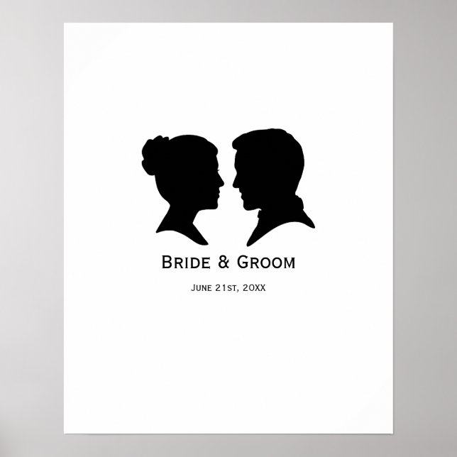 Benutzerdefiniertes Hochzeitplakat für die Silhoue Poster (Vorne)