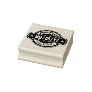 Benutzerdefiniertes Hochzeitsdatum mit distressed- Gummistempel