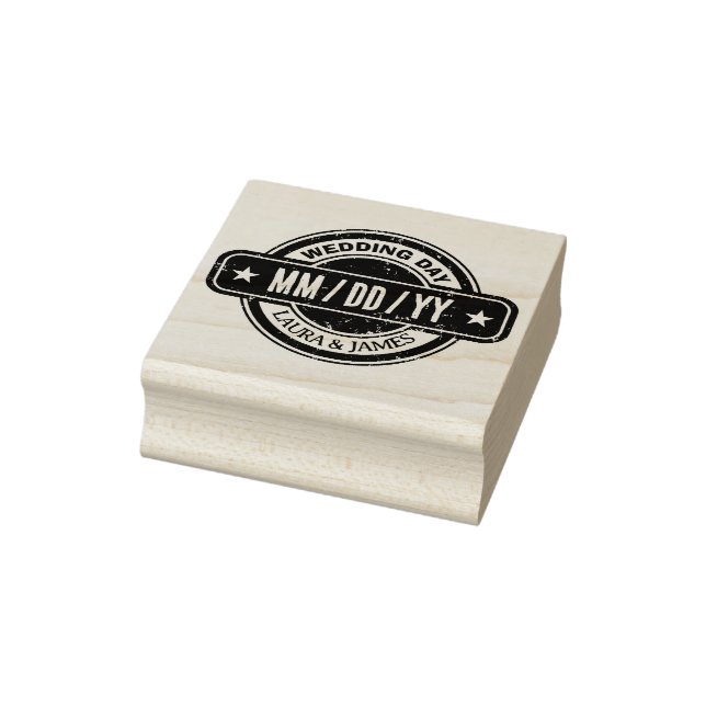 Benutzerdefiniertes Hochzeitsdatum mit distressed- Gummistempel (Stempel)