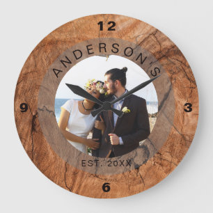 Benutzerdefiniertes Hochzeitsfoto Große Wanduhr