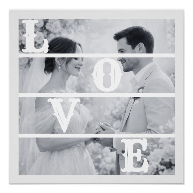 Benutzerdefiniertes Hochzeitsfoto "LOVE" Poster (Vorderseite)