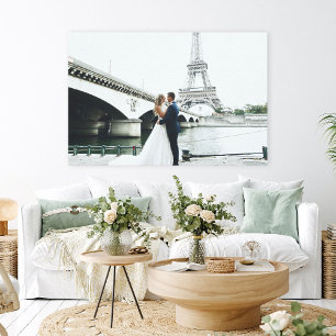 Benutzerdefiniertes Hochzeitsfoto Real Leinwanddruck