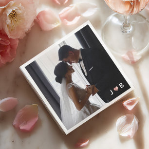 Benutzerdefiniertes Hochzeitspaar-Foto Elegantes M Serviette