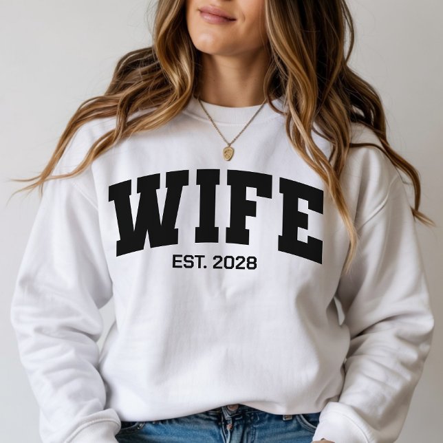 Benutzerdefiniertes Hochzeitsreise-Paar-Sweatshirt Sweatshirt (Engagement Sweatshirt for couples, Wifey Hubby matching outfits, Bachelorette party bride gifts)