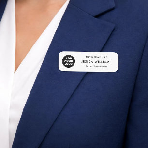 Benutzerdefiniertes Hotel-Logoschild mit Jobtitel Namensschild