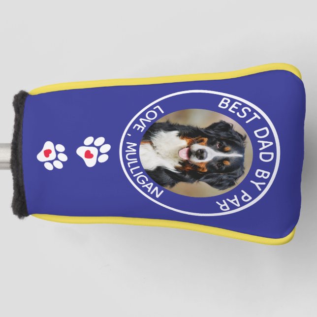 Benutzerdefiniertes Hund Foto Bester Vater nach Pa Golf Headcover (Vorderseite)