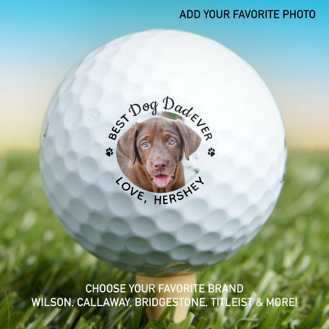 Benutzerdefiniertes Hund Foto Bester Vater nach Pa Golfball (Von Creator hochgeladen)