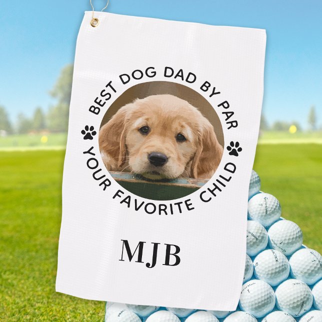 Benutzerdefiniertes Hund Foto Bester Vater nach Pa Golfhandtuch (Von Creator hochgeladen)