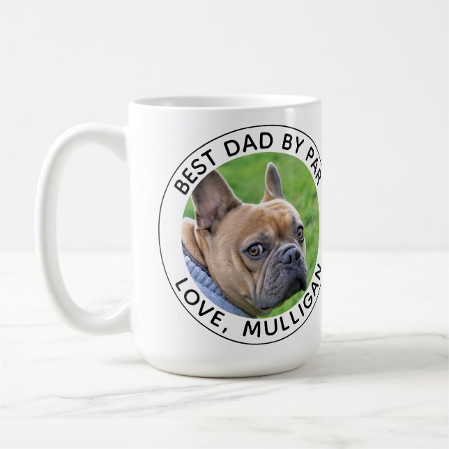 Benutzerdefiniertes Hund Foto Bester Vater nach Pa Kaffeetasse (Links)