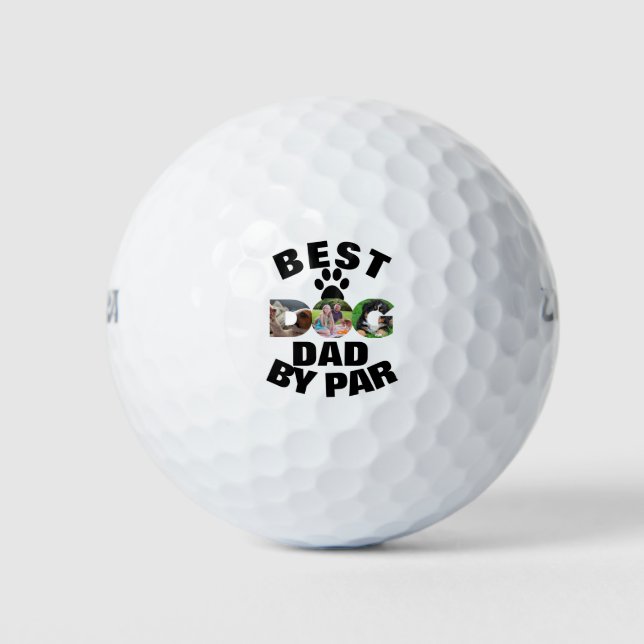 Benutzerdefiniertes Hund Foto Bester Vater nach Ve Golfball (Vorderseite)