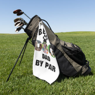 Benutzerdefiniertes Hund Foto Bester Vater nach Ve Golfhandtuch
