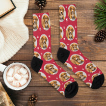 Benutzerdefiniertes Hund Foto Rote Paw Print