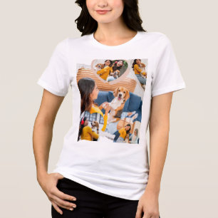 Benutzerdefiniertes Hunde-Foto-Collage-T-Shirt P Tri-Blend Shirt