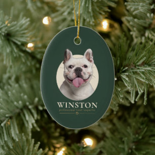 Benutzerdefiniertes Hunde-Foto & Name Keramik Ornament