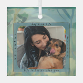 Benutzerdefiniertes Hunde-Mama-Leben Haustier-Foto Ornament Aus Glas