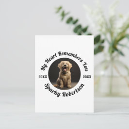 Benutzerdefiniertes Hundegedenken- und Erinnerungs Postkarte