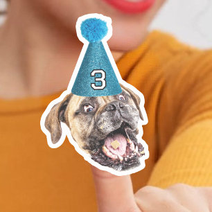 Benutzerdefiniertes Hundegesicht Foto mit altersbe Aufkleber
