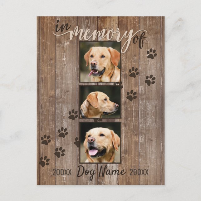 Benutzerdefiniertes Hundemodell Rustic Wood Look B Postkarte (Vorderseite)