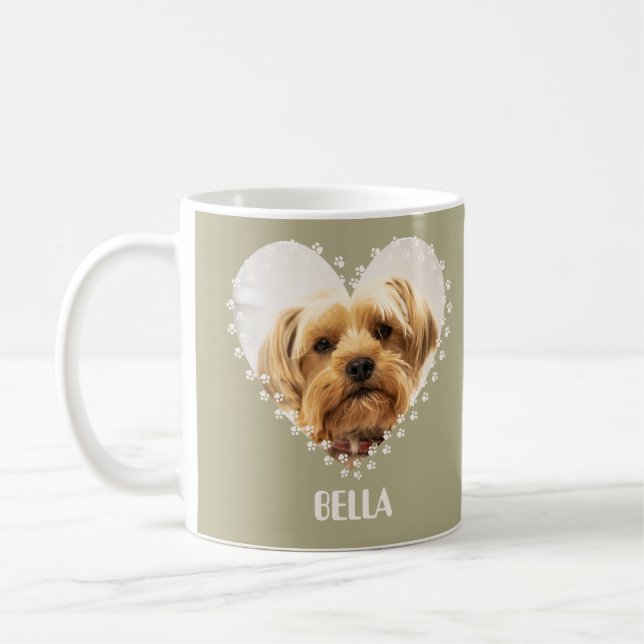 Benutzerdefiniertes Hundfoto, eigener Name Hund, H Kaffeetasse (Links)