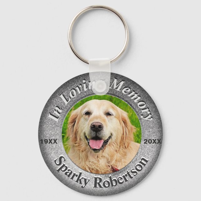 Benutzerdefiniertes HundMemorial Silver Schlüsselanhänger (Vorderseite)
