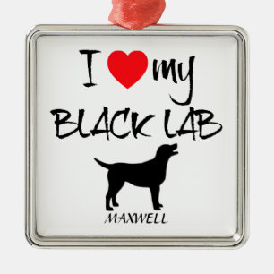 Benutzerdefiniertes I-Liebe in meinem schwarzen La Silbernes Ornament