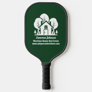 Benutzerdefiniertes Immobilienunternehmen Grüner W Pickleball Schläger
