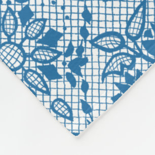 Benutzerdefiniertes Indigo Blue Floral Imitate Spi Fleecedecke