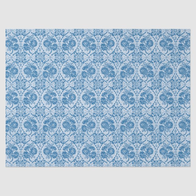 Benutzerdefiniertes Indigo Blue Floral Imitate Spi Seidenpapier (Vorderseite)