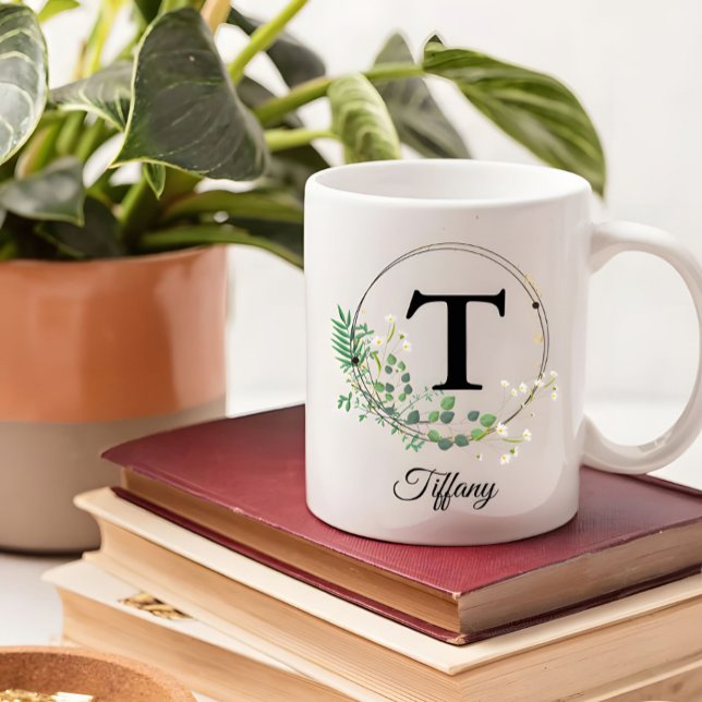 Benutzerdefiniertes Initial und Name Personalisier Kaffeetasse (Von Creator hochgeladen)