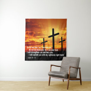 Benutzerdefiniertes Inspirierendes Bibelvers Kreuz Wandteppich