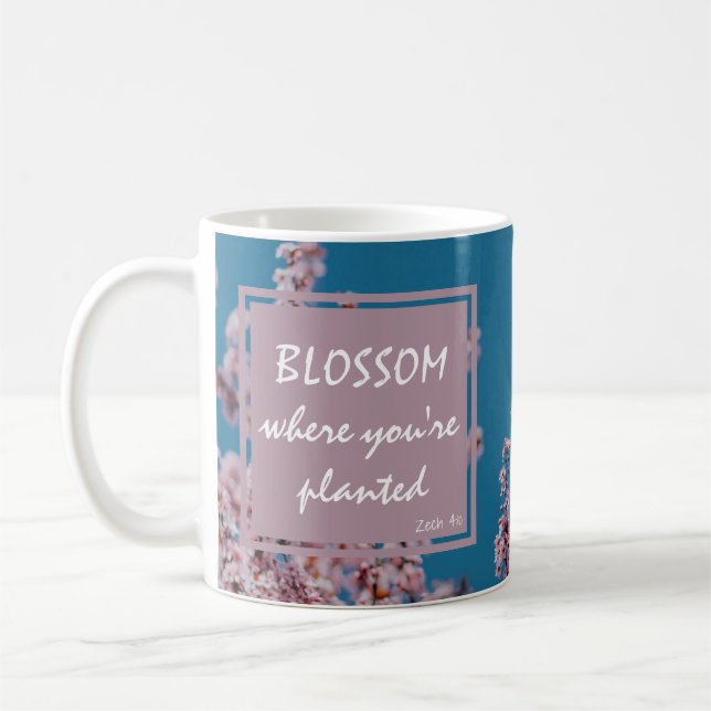Benutzerdefiniertes inspirierendes BLOSSOM, WO PLA Kaffeetasse (Links)